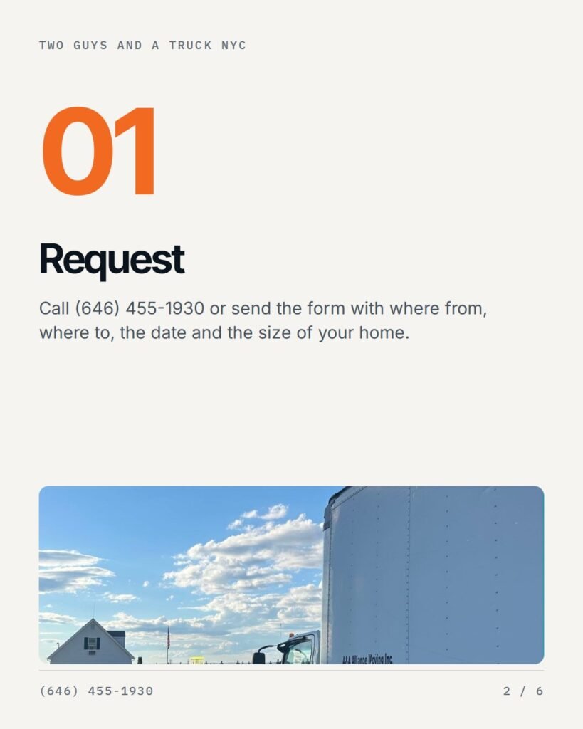 Step 1: request a quote by phone or form
