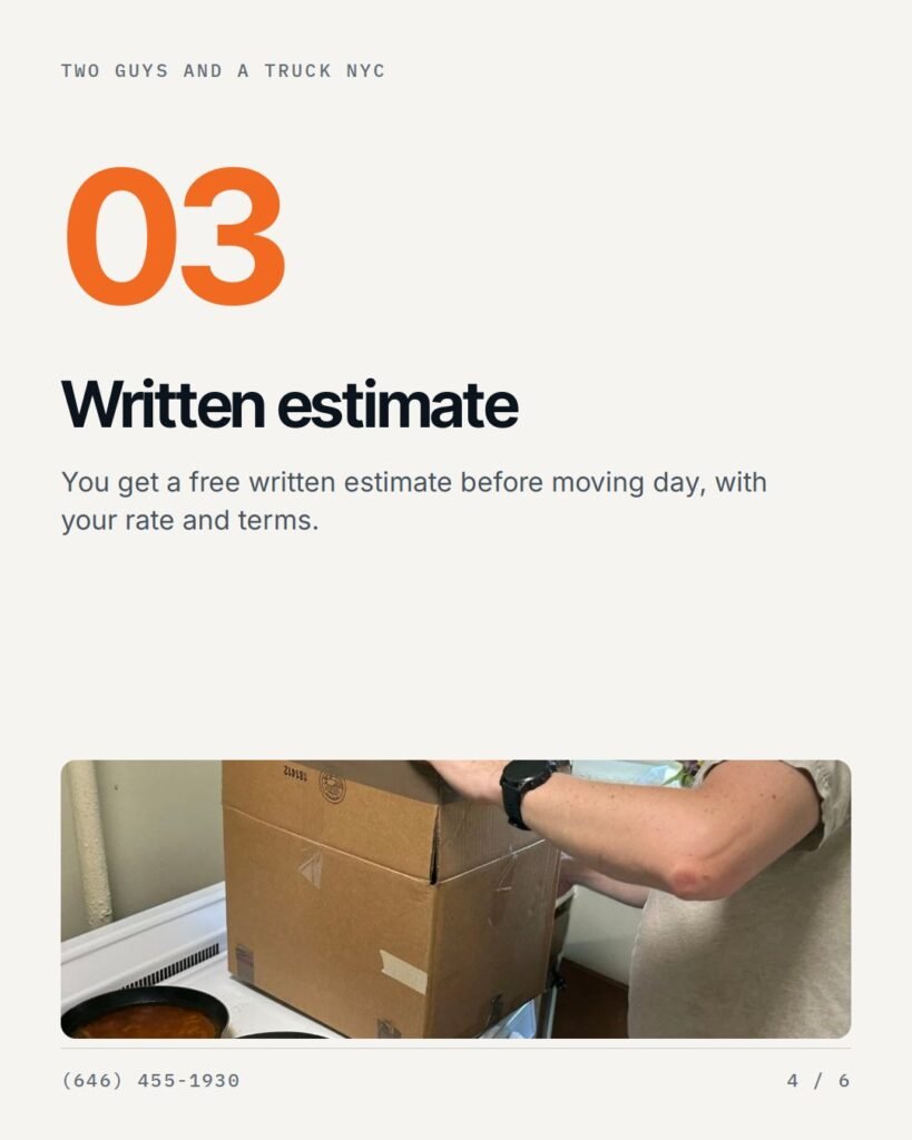 Step 3: free written estimate with your rate and terms